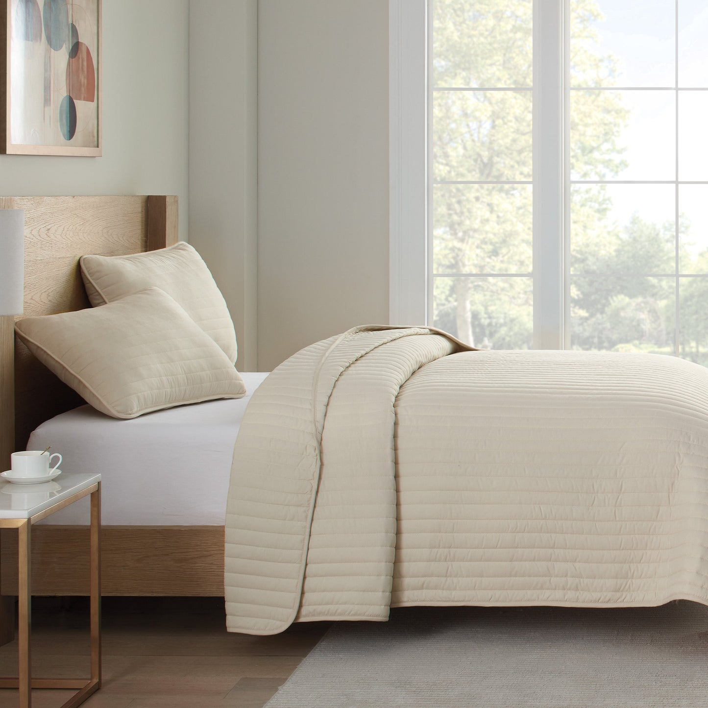Arkwright Home® Host & Home Brushed Microfiber Quilt Set, Twin, Taupe, 4/Case (MFQT-TWSET-TP)