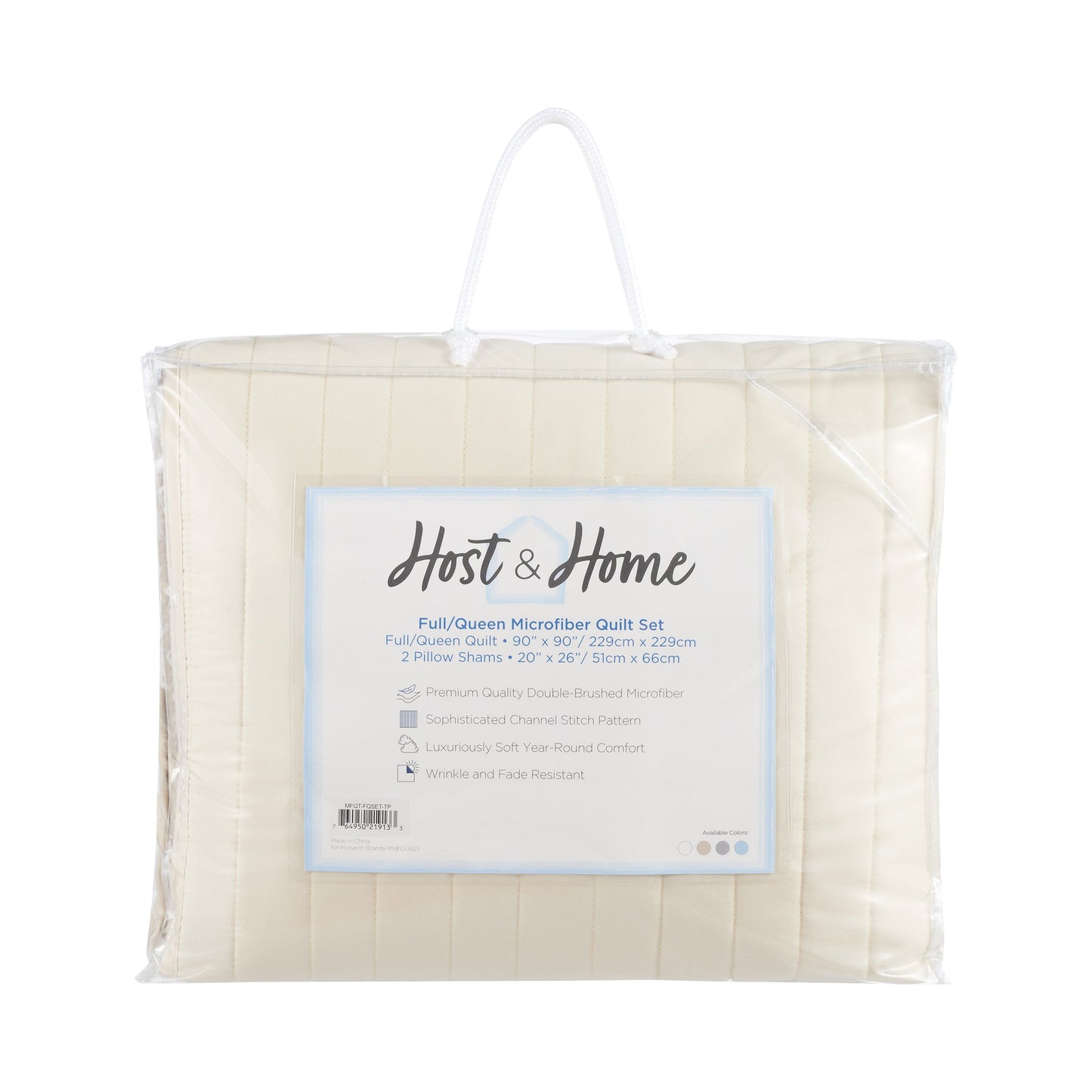 Arkwright Home® Host & Home Brushed Microfiber Quilt Set, King, Taupe, 4/Case (MFQT-KSET-TP)