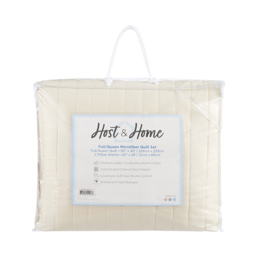 Arkwright Home® Host & Home Brushed Microfiber Quilt Set, Twin, Taupe, 4/Case (MFQT-TWSET-TP)