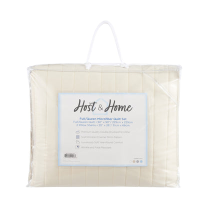 Arkwright Home® Host & Home Brushed Microfiber Quilt Set, Twin, Taupe, 4/Case (MFQT-TWSET-TP)