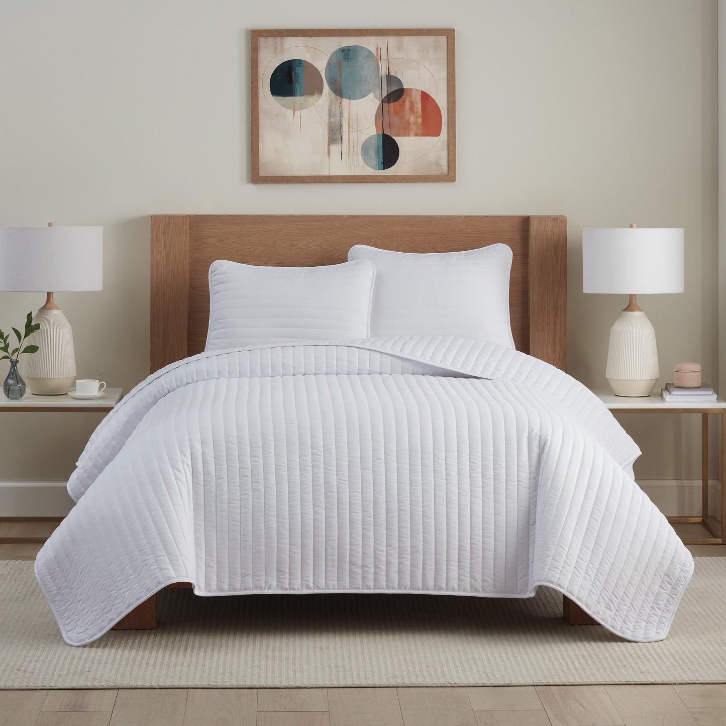 Arkwright Home® Host & Home Brushed Microfiber Quilt Set, King, White, 4/Case (MFQT-KSET-WH)