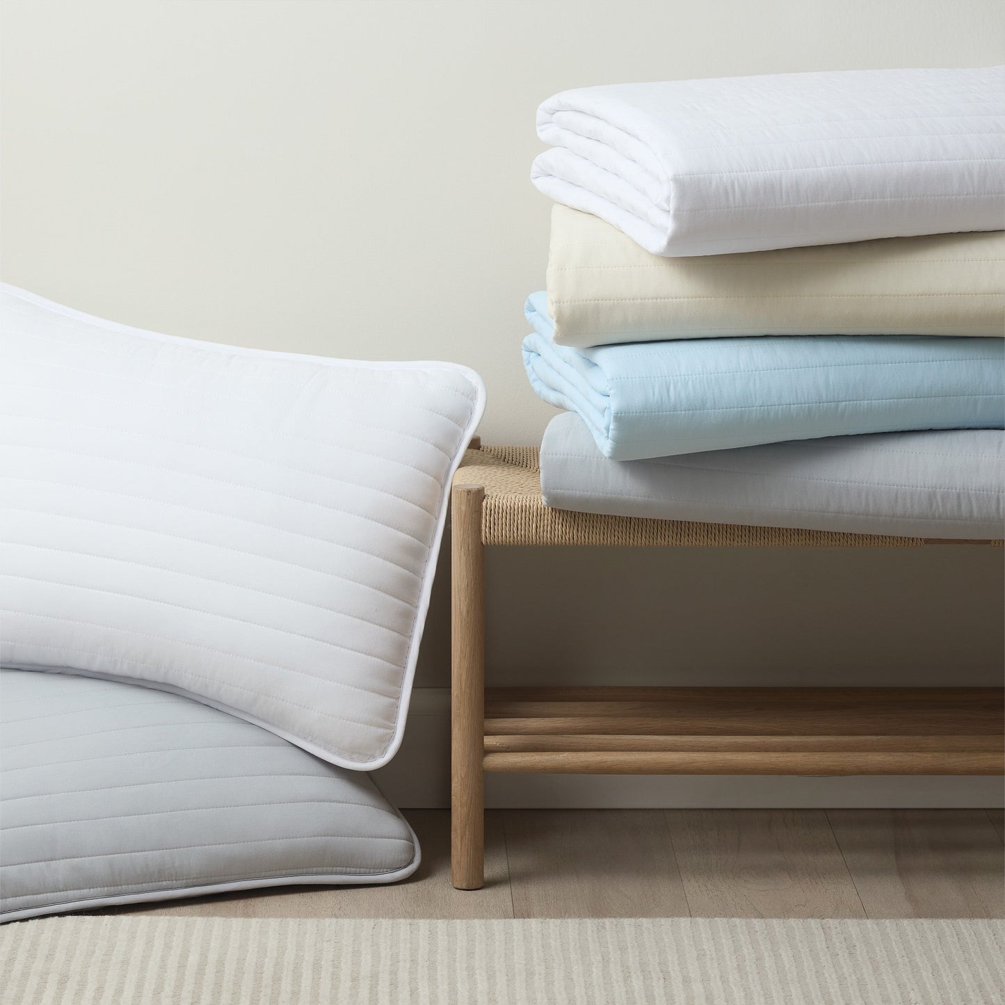 Arkwright Home® Host & Home Brushed Microfiber Quilt Set, King, White, 4/Case (MFQT-KSET-WH)