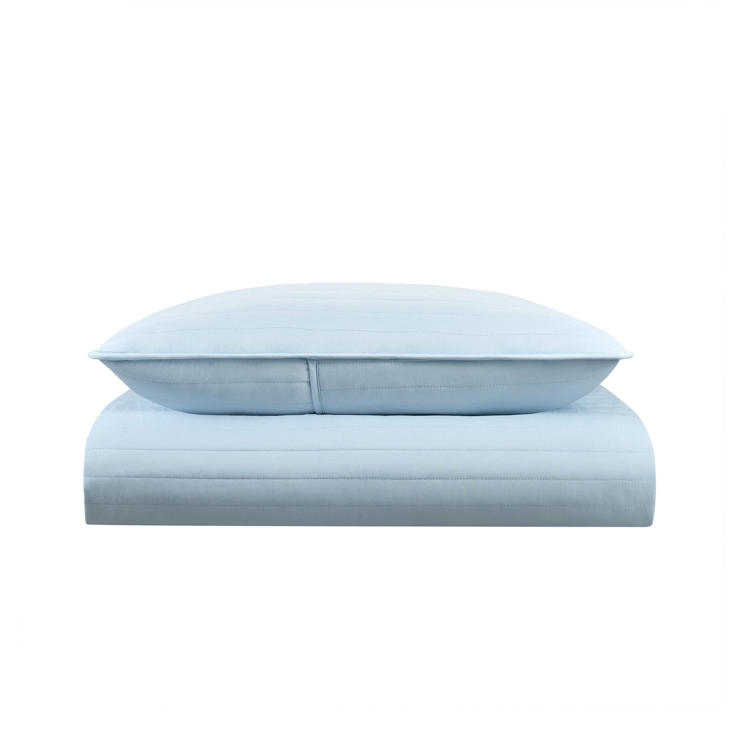 Arkwright Home® Host & Home Brushed Microfiber Quilt Set, Twin, Light Blue, 4/Case (MFQT-TWSET-LB)