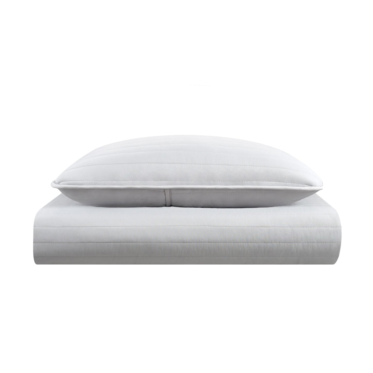 Arkwright Home® Host & Home Brushed Microfiber Quilt Set, Twin, Light Gray, 4/Case (MFQT-TWSET-LG)