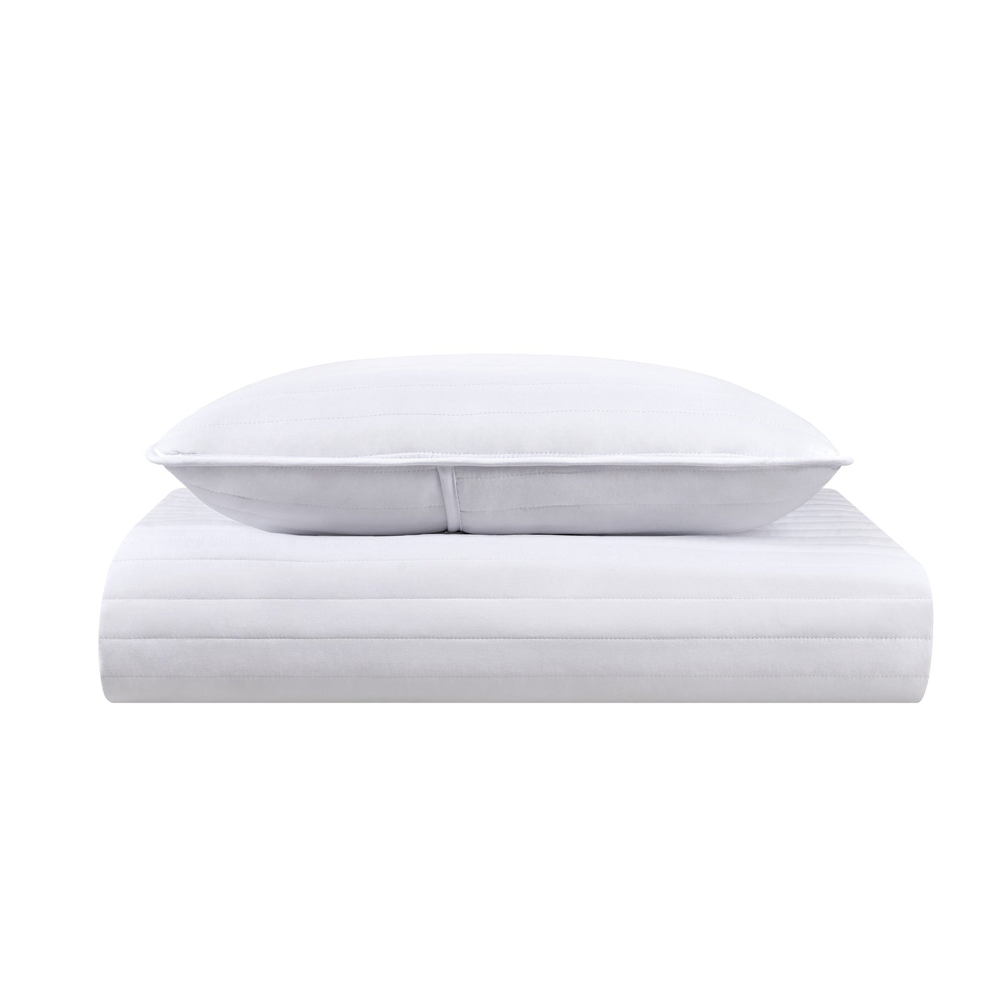 Arkwright Home® Host & Home Brushed Microfiber Quilt Set, Twin, White, 4/Case (MFQT-TWSET-WH)