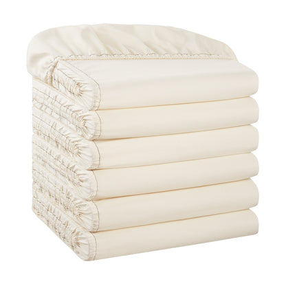 Host & Home Microfiber Fitted Sheet King Ivory (6/Pack) (P-MFS-788012-IV)