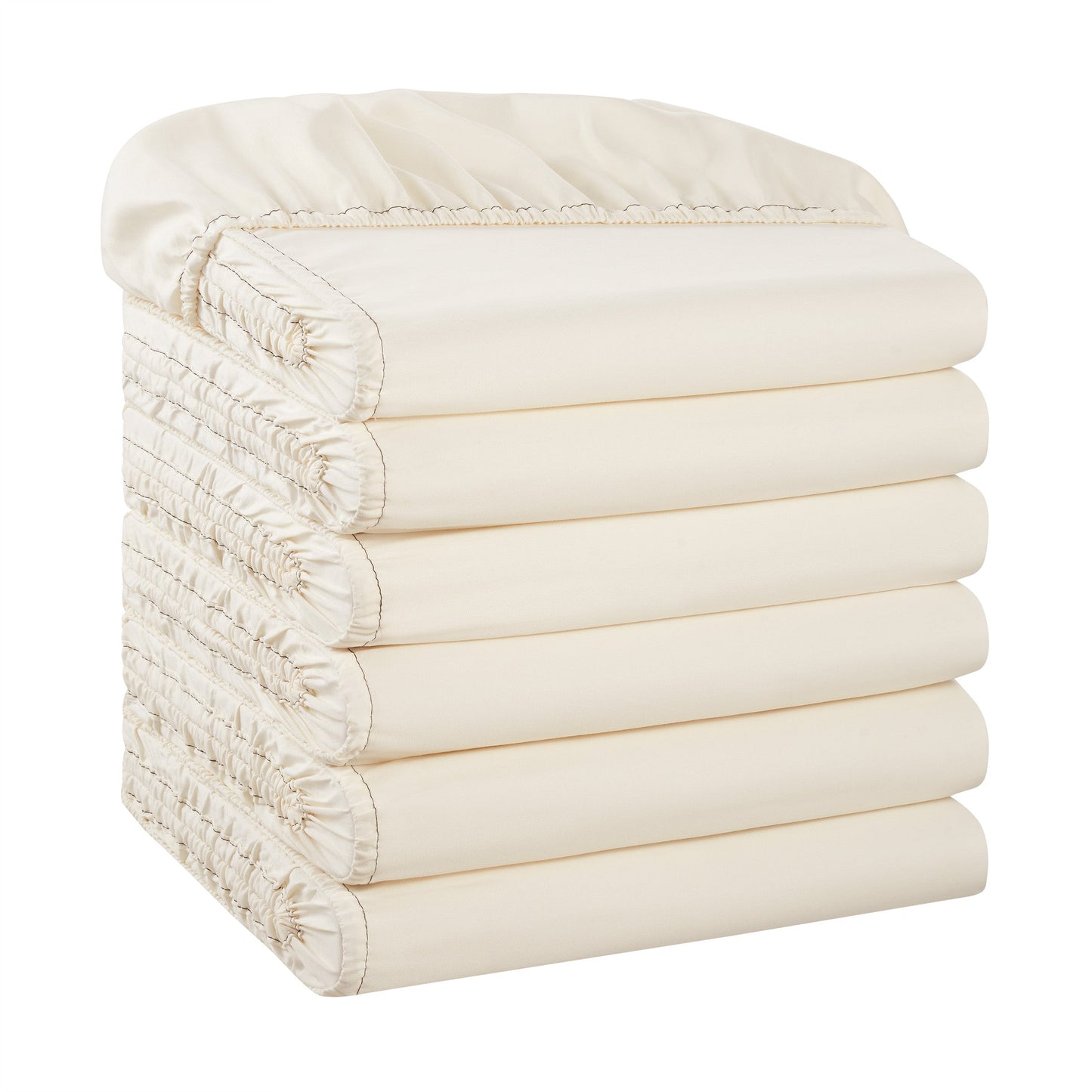 Host & Home Microfiber Fitted Sheet Twin XL Ivory (6/Pack) (P-MFS-398012-IV)