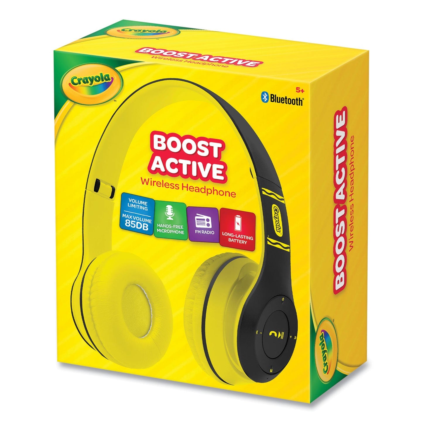 Crayola Boost Active Wireless Headphones, Black/Yellow (MIGCHPBT348K)