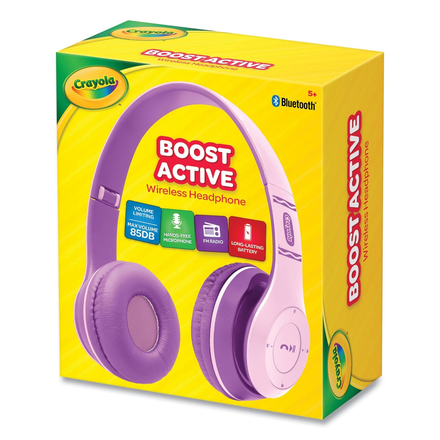 Crayola Boost Active Wireless Headphones, Pink/Purple (MIGCHPBT348P)