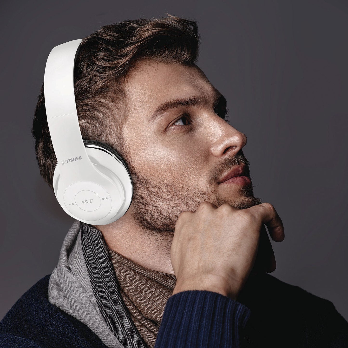 Fisher Peak Wireless Headphones, White (MIGFBHP382W)
