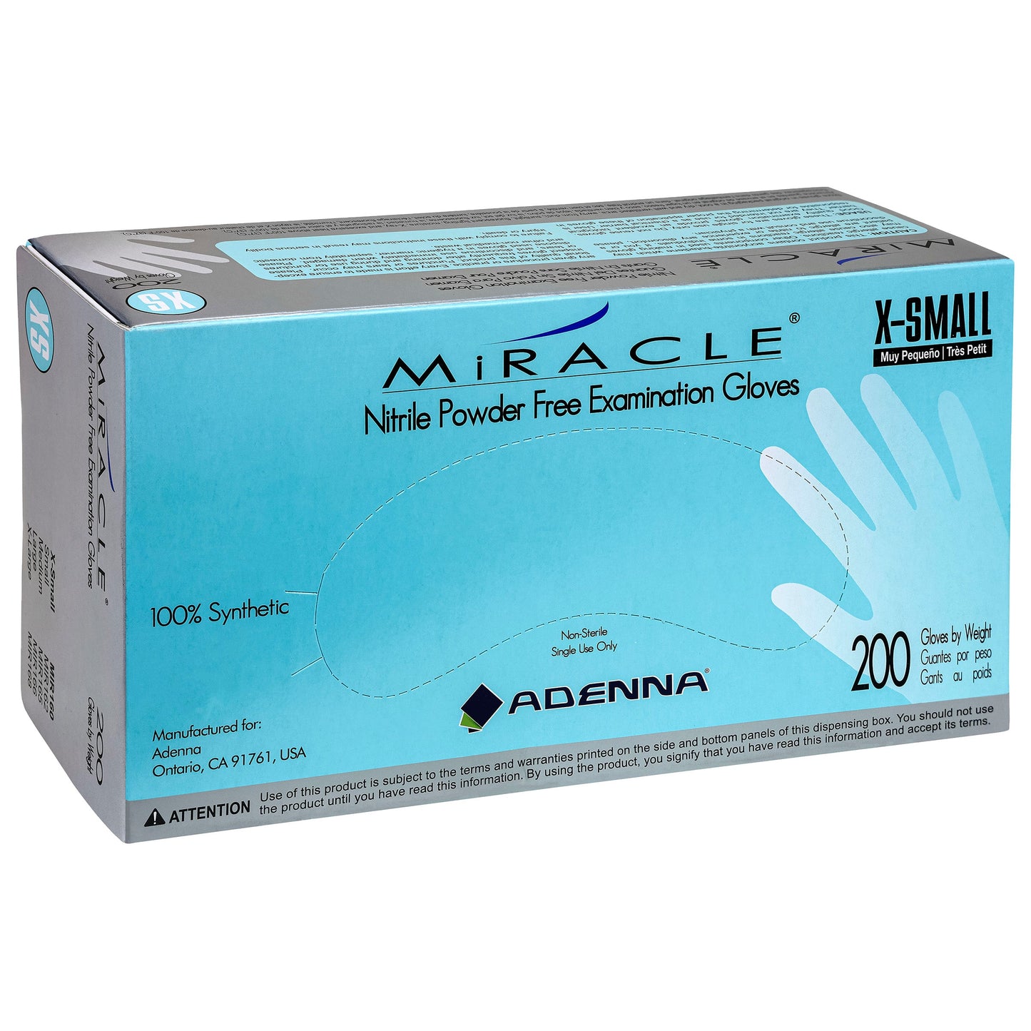 Safety Zone® Nitrile Powder Free 4 mil Exam Gloves, Blue, XS, Case of 2000 (SZNMIR160)