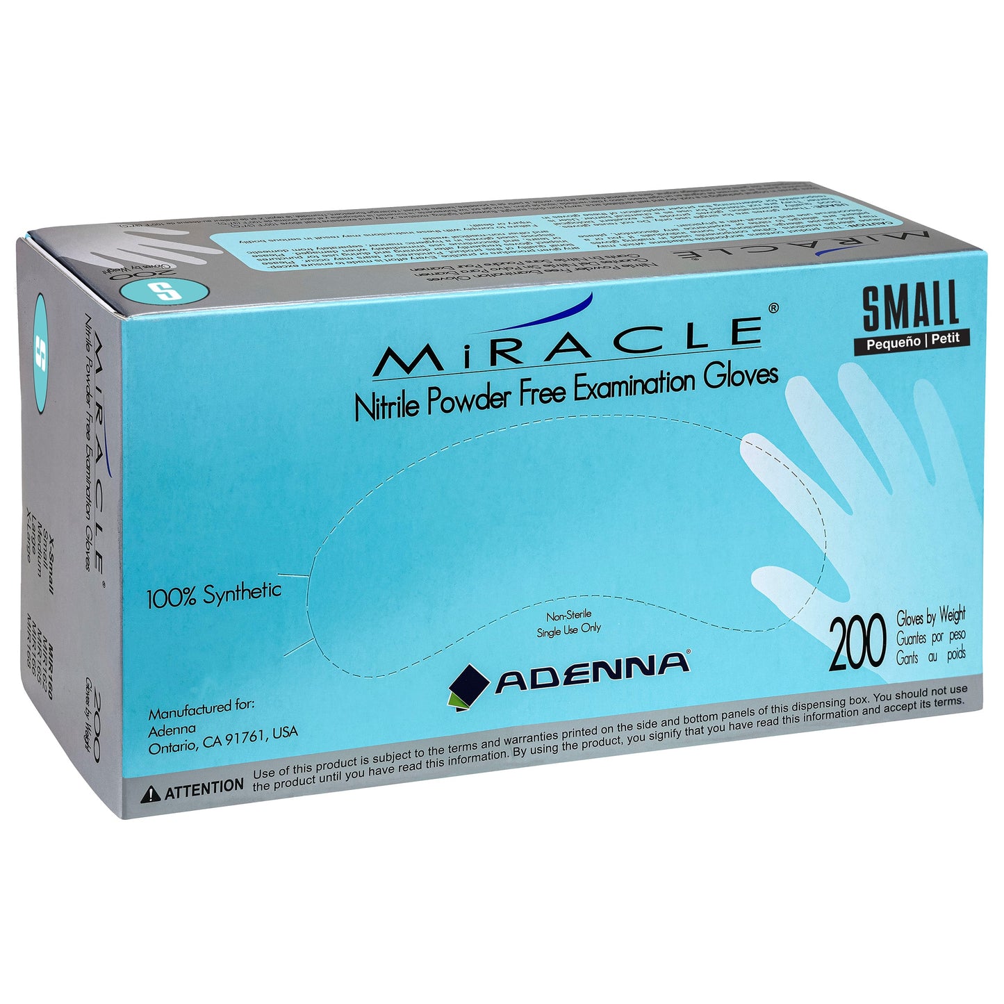 Safety Zone® Nitrile Powder Free 4 mil Exam Gloves, Blue, Sm, Case of 2000 (SZNMIR162)