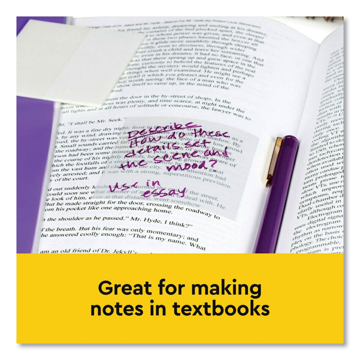 Post-it Transparent Notes, Unruled, 3" x 3", Transparent, 36 Sheets/Pad, 10 Pads/Pack (MMM600TRSPT10PK)