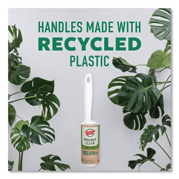 Scotch Brite Greener Clean Lint Roller, 4" x 29.4 ft, 70 Sheets/Roll, 2/Pack (MMM841RS70TP)