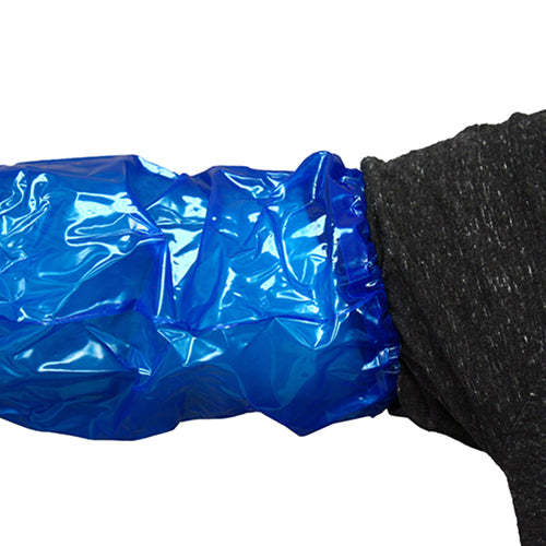 Safety Zone® ProGuard® Vinyl Alternative Sleeves w/ Elastic Ends, 18", 6 Mil, Blue, 10/Bag, 15 Bags/Case (SZNMMVA-6HS)
