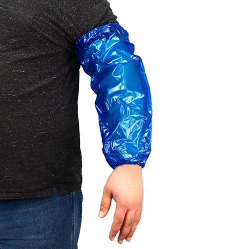 Safety Zone® ProGuard® Vinyl Alternative Sleeves w/ Elastic Ends, 18", 6 Mil, Blue, 10/Bag, 15 Bags/Case (SZNMMVA-6HS)
