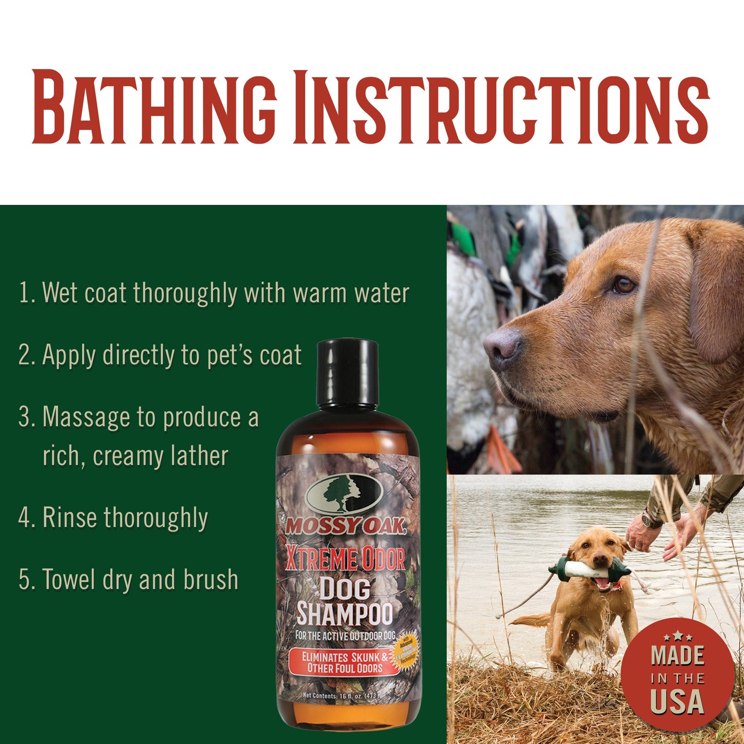 Mossy Oak® Xtreme Odor Dog Shampoo, Original, 16 oz Bottle (MO-00611)