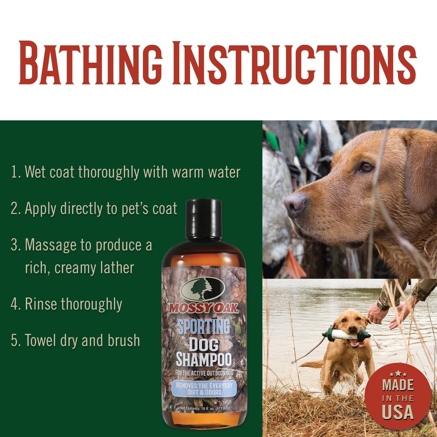 Mossy Oak® Sporting Dog Shampoo, Woodsy Scent, 16oz, 12/Case (MO-00612-CS)