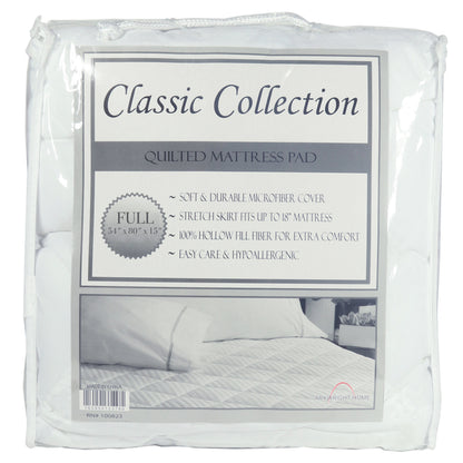 Arkwright Home® Classic Mattress Pad, Full, 12/Case (MP-CL-FL-CS)