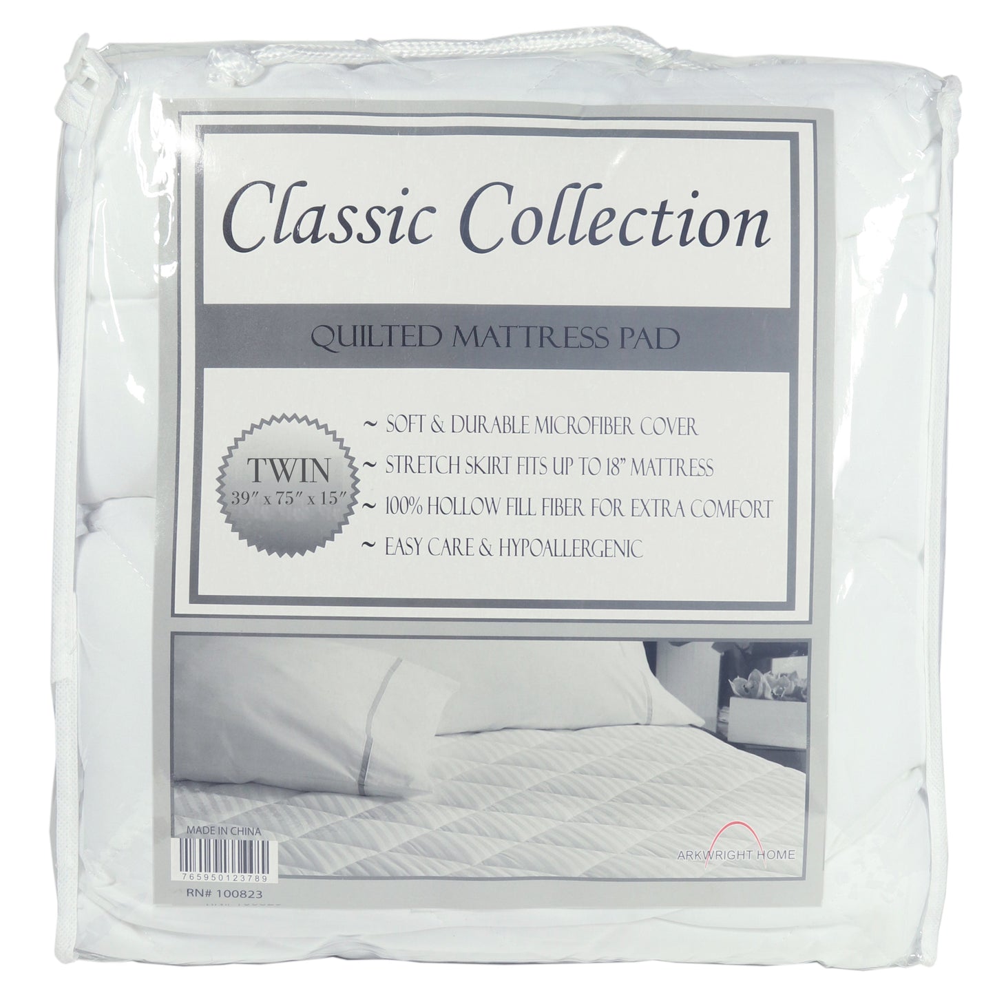 Arkwright Home® Classic Mattress Pad, Twin, 12/Case (MP-CL-TW-CS)