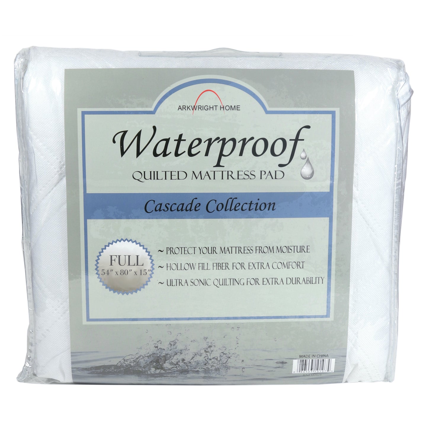 Arkwright Home® Cascade Waterproof Mattress Pad, Full, 12/Case (MP-WP-FULL-CS)
