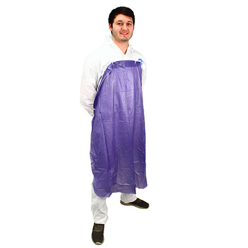 Safety Zone® ProGuard® Vinyl Aprons w/ String Ties, Hemmed, Blue, 35"x48", 8 Mil, 12/Bag, 6 Bags/Case (SZNMPB-48)