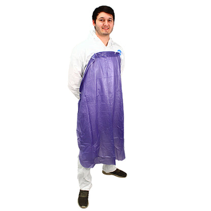 Safety Zone® ProGuard® Vinyl Aprons w/ String Ties, Hemmed, Blue, 35"x48", 8 Mil, 12/Bag, 6 Bags/Case (SZNMPB-48)