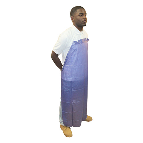 Safety Zone® ProGuard® Vinyl Aprons w/ String Ties, Hemmed, Blue, 35"x55", 8 Mil, 12/Bag, 6 Bags/Case (SZNMPB-55)