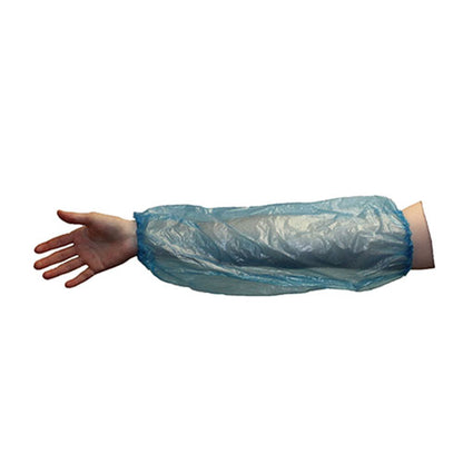 Safety Zone® ProGuard® Polyethylene Sleeves w/ Elastic Ends, 18", Blue, Flat Pack, 50/Bag, 40 Bags/Case (SZNMPE-185-FP-B-HM)