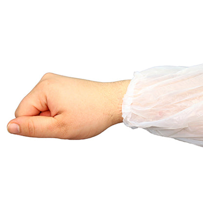 Safety Zone® ProGuard® Polyethylene Sleeves w/ Elastic Ends, 18", White, Roll Pack, 100/Bag, 20 Bags/Case (SZNMPE-185-RP-HM)