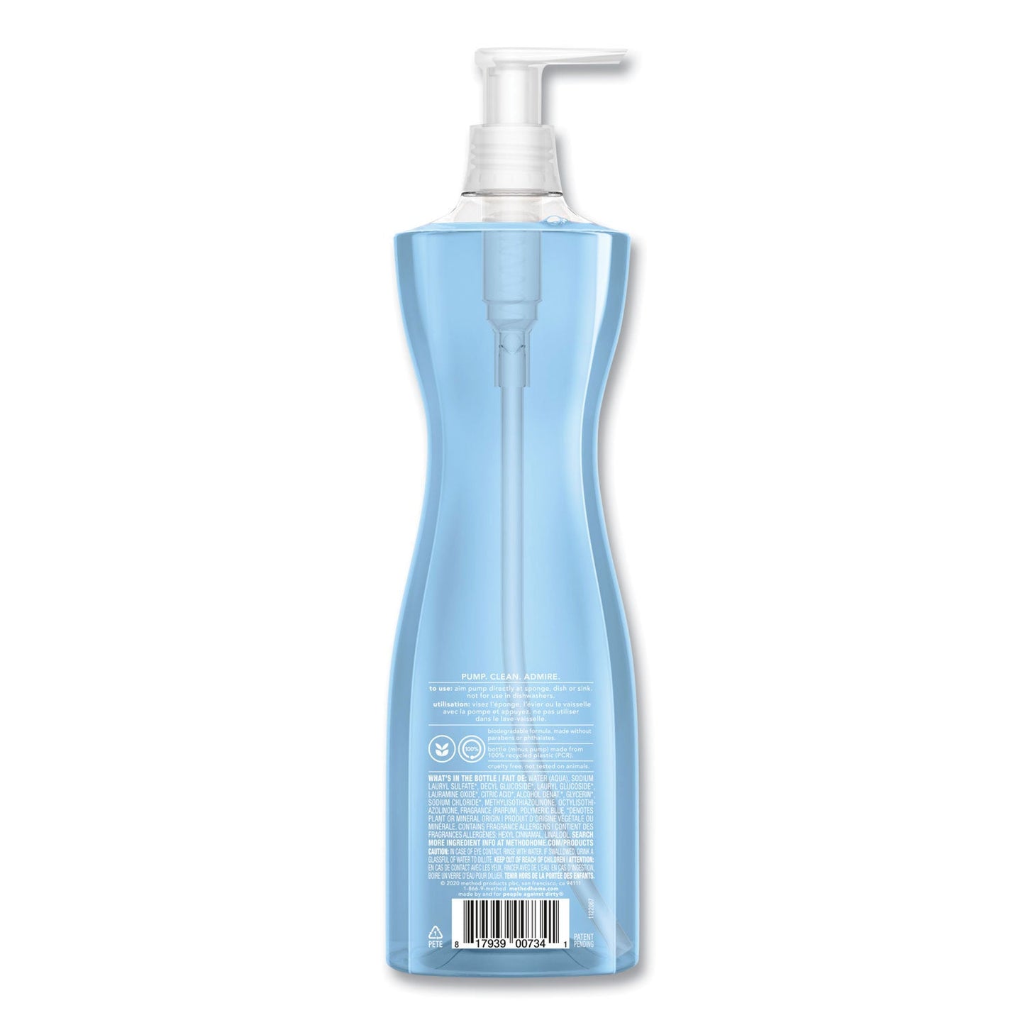 Method Dish Soap Pump, Hour-Glass Bottle Shape, Sea Minerals Scent, 18 oz Pump Bottle (MTH318972EA)