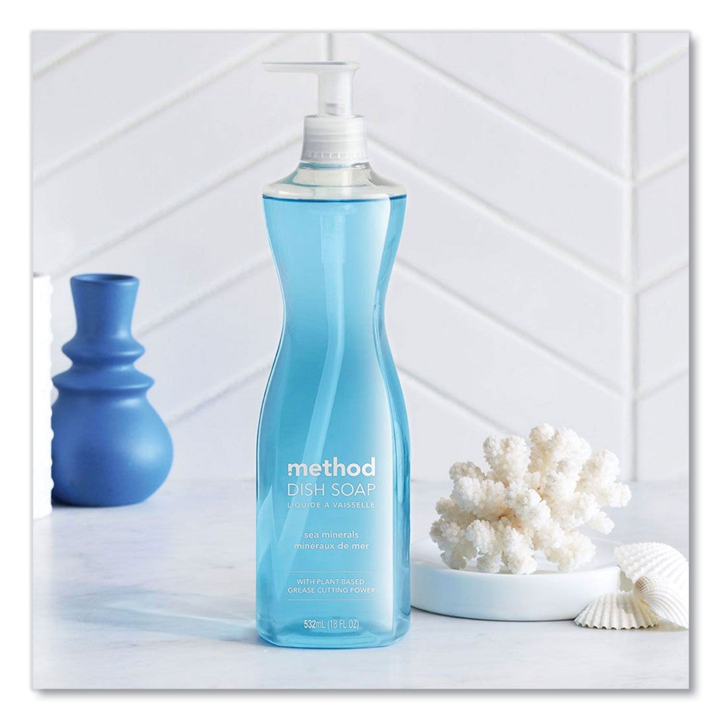 Method Dish Soap Pump, Hour-Glass Bottle Shape, Sea Minerals Scent, 18 oz Pump Bottle (MTH318972EA)