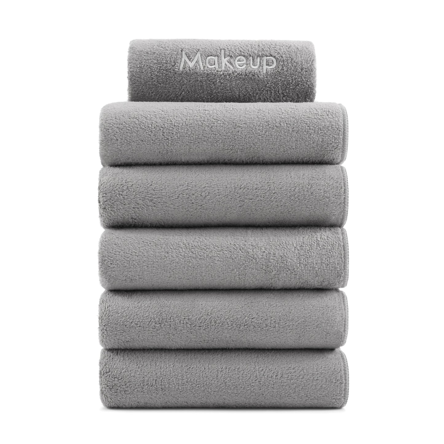 Arkwright Home Bck2U Coral Fleece Makeup Towel 11x17 Grey (6/Pack) (P-MU-FTGRY)