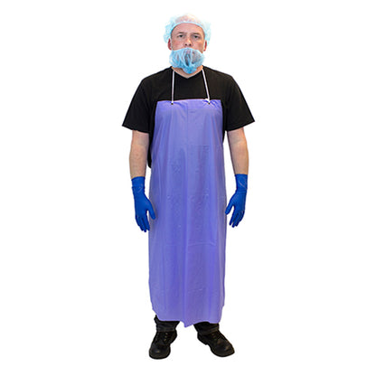 Safety Zone® ProGuard® Vinyl Aprons w/ String Ties, Raw Edge, Blue, 35"x45", 6 Mil, 12/Bag, 6 Bags/Case (SZNMUB-45SZ)