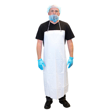 Safety Zone® ProGuard® Vinyl Aprons w/ String Ties, Raw Edge, White, 35"x45", 6 Mil, 12/Bag, 6 Bags/Case (SZNMUW-45SZ)