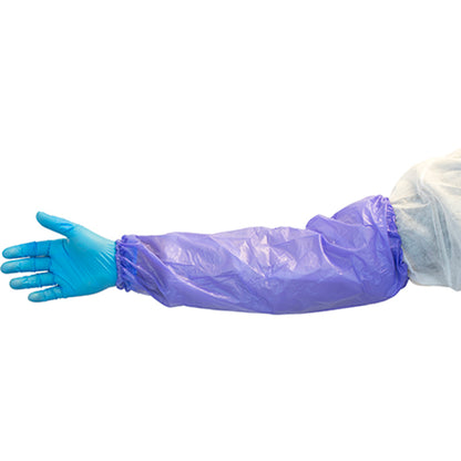 Safety Zone® ProGuard® Vinyl Sleeves w/ Elastic Ends, 18", 4 Mil, Blue, 24/Bag, 6 Bags/Case (SZNMVB-6HS-4SZ)