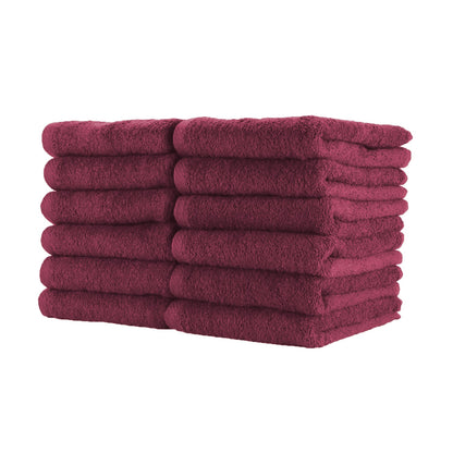 Hospeco® Cotton Jr. Salon Towel 16x27 Burgundy, 12/Pack (BBJ-1627-2.5BUR)