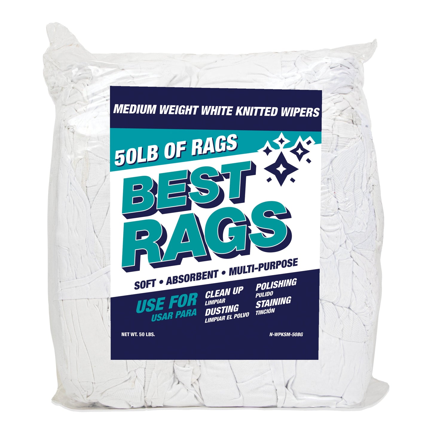 Hospeco® R-C45 T-Shirt Reclaimed Rags Colored, 50lb Bag (HOSR-C45-50BG)