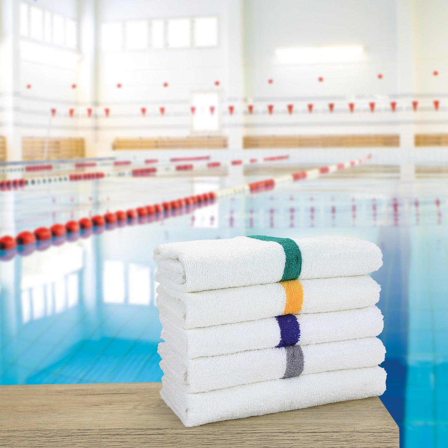 Hospeco® Power Gym Hand Towel 16x27 Beige Stripe, 120/Case (HOSPWR-1627-3BGCS-CS)