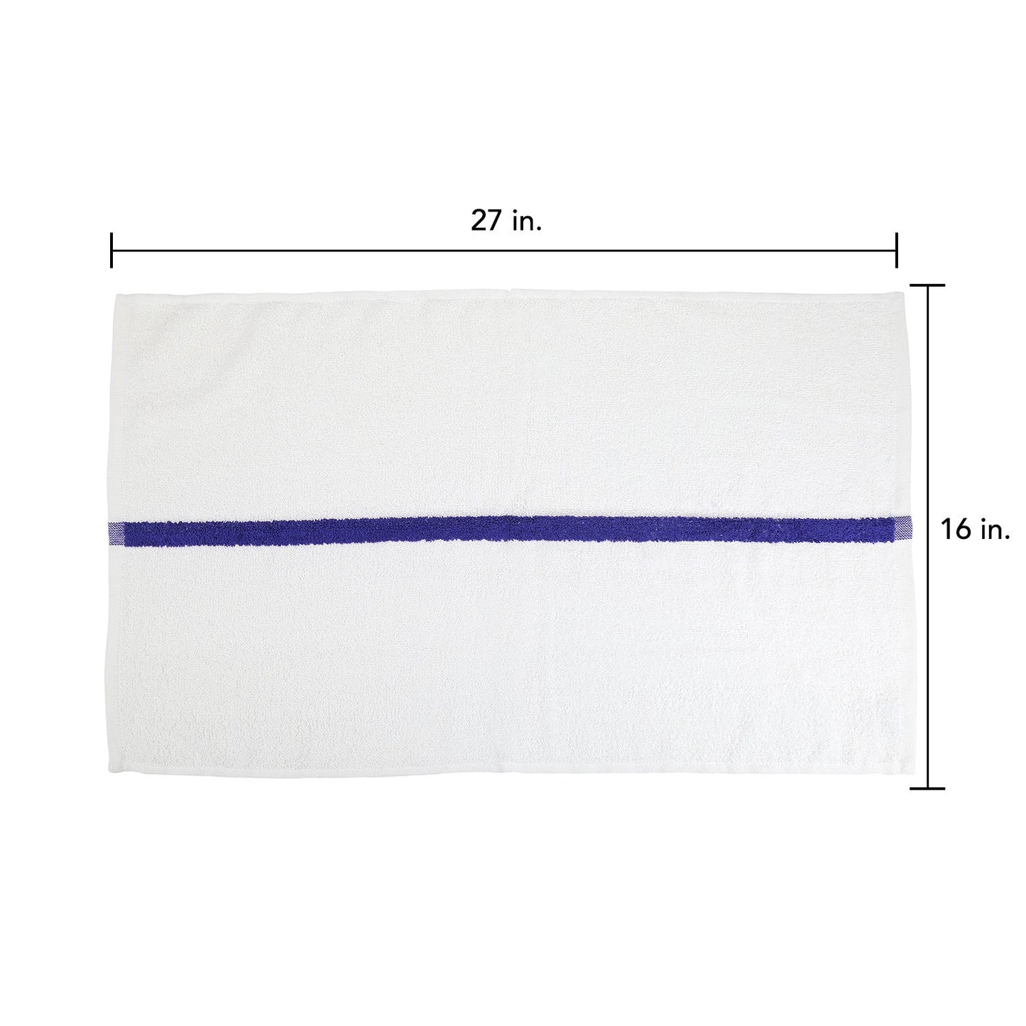 Hospeco® Power Gym Hand Towel 16x27 Blue Stripe, 120/Case (HOSPWR-1627-3BCS-CS)