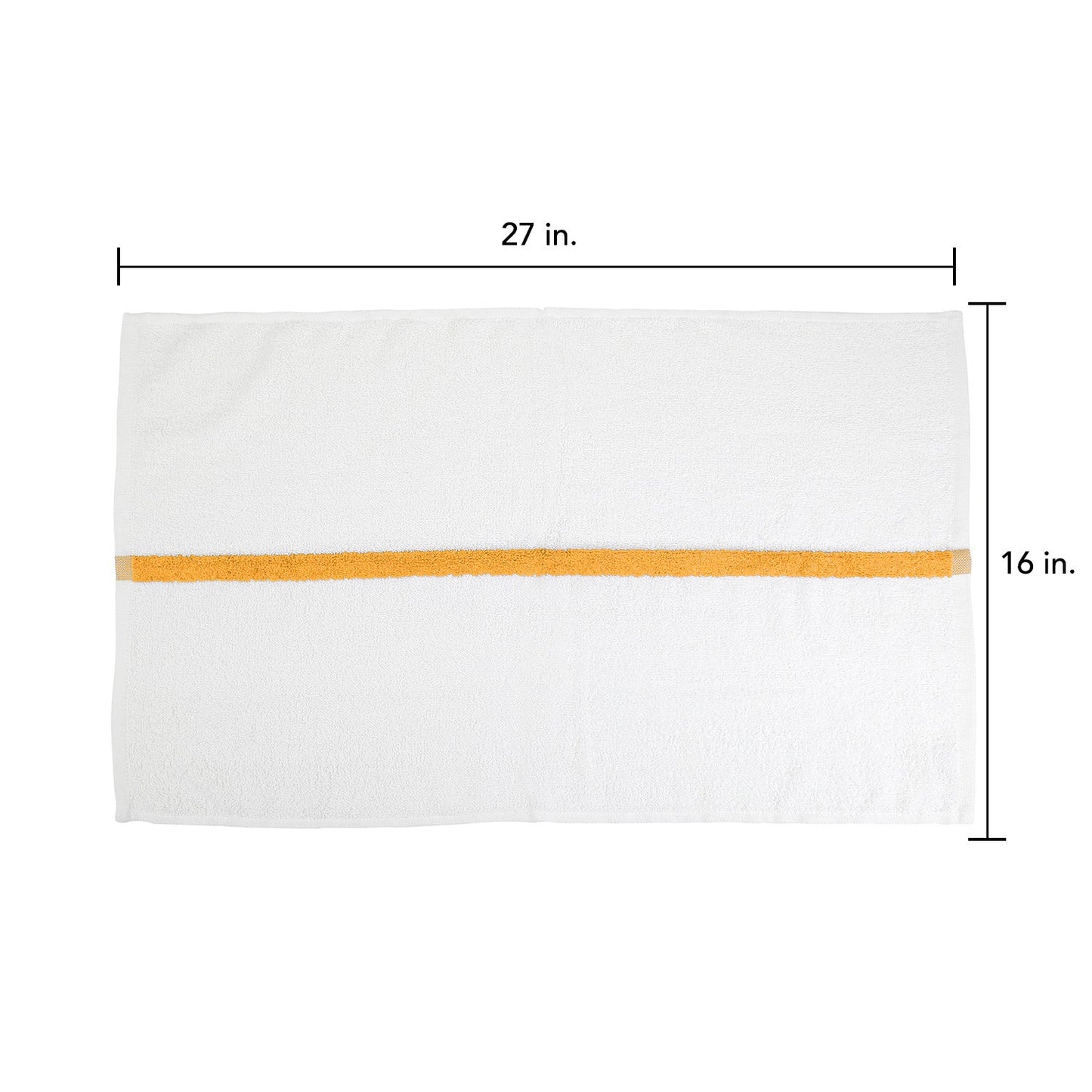Hospeco® Power Gym Hand Towel 16x27 Gold Stripe, 120/Case (HOSPWR-1627-3GLDCS-CS)