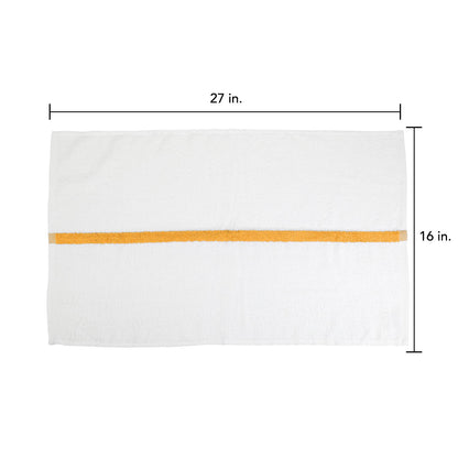 Hospeco® Power Gym Hand Towel 16x27 Gold Stripe, 120/Case (HOSPWR-1627-3GLDCS-CS)