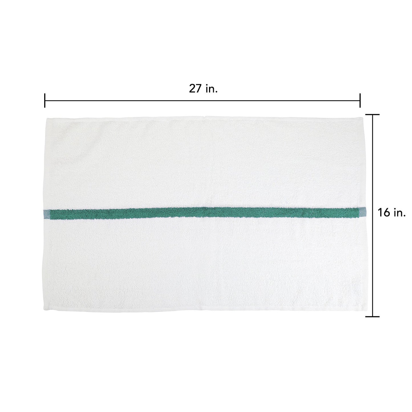 Hospeco® Power Gym Hand Towel 16x27 Green Stripe, 120/Case (HOSPWR-1627-3GRCS-CS)