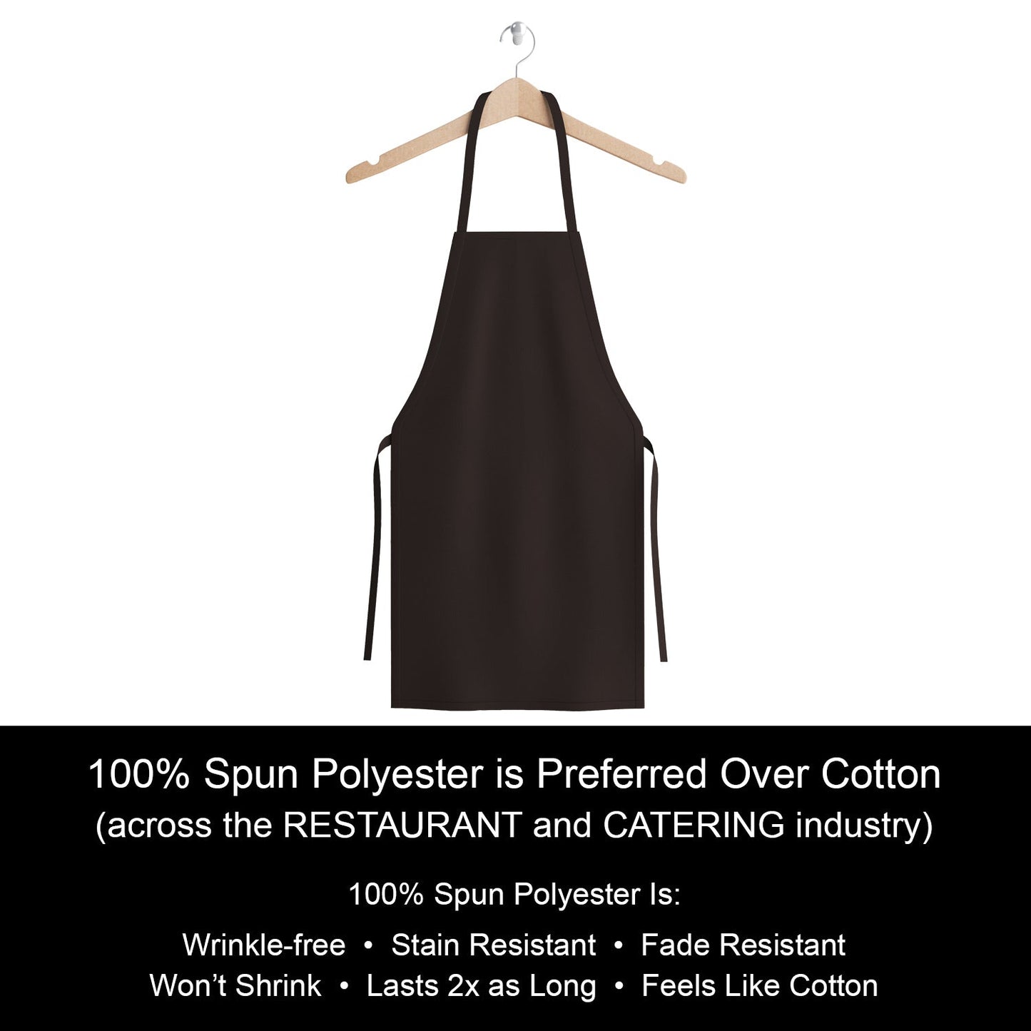 Hospeco® Mariposa Bib Apron 33x30 Black, 12/Pack (HOSAPRN-B-SPUN)