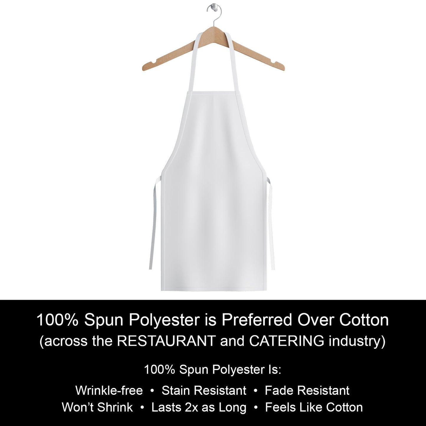Hospeco® Mariposa Bib Apron 33x30 White, Case of 48 (HOSAPRN-W-SPUN-CS)