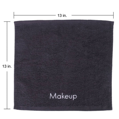 Hospeco® Cotton Makeup Washcloth 13x13 Black, Pack of 6 (HOSMAKEUP-13X13)