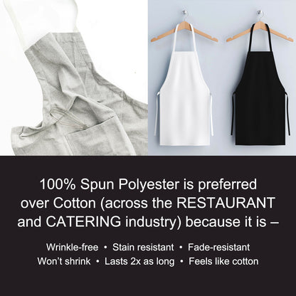 Hospeco® Mariposa Bib Apron 33x30 Black, 12/Pack (HOSAPRN-B-SPUN)