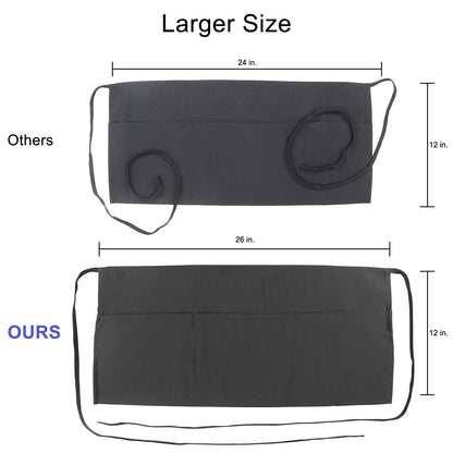 Hospeco® Mariposa Waist Apron 26x12 Black, Case of 48 (HOSWAISTAPRON-BLK-CS)