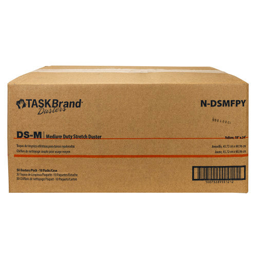 TASKBrand® DS-M Mineral Oil Treated Duster, Yellow, 24"x18", Medium Duty, Flat, 50/Pack, 10 Packs/Case (HOSN-DSMFPY)