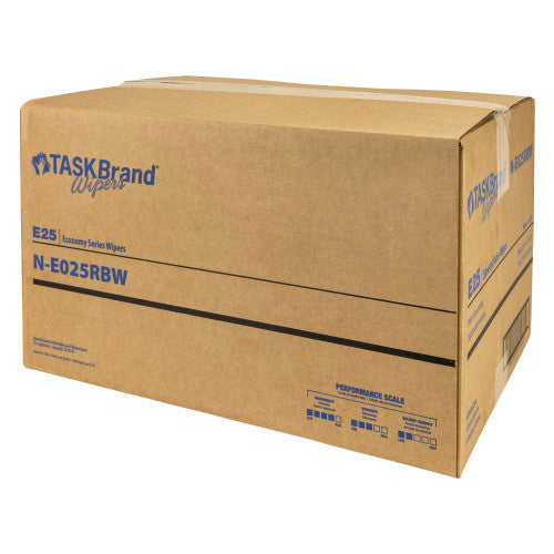 TASKBrand® E25 Economy Series Scrim Wipers, White, 9"x275', Continuous Roll, 6 Rolls/Case (HOSN-E025RBW)